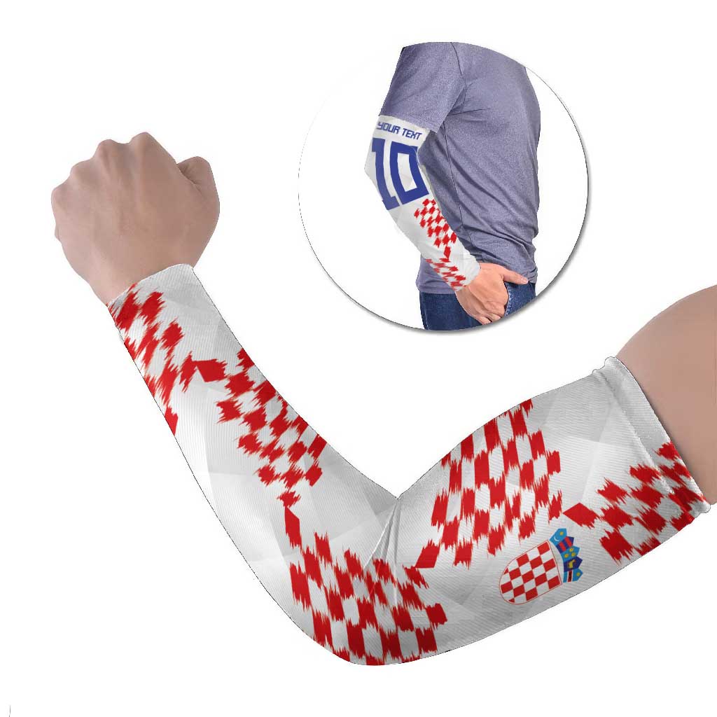 Custom Croatia Football Arm Sleeves Kockasti-Grunge Checkers - Wonder Print Shop