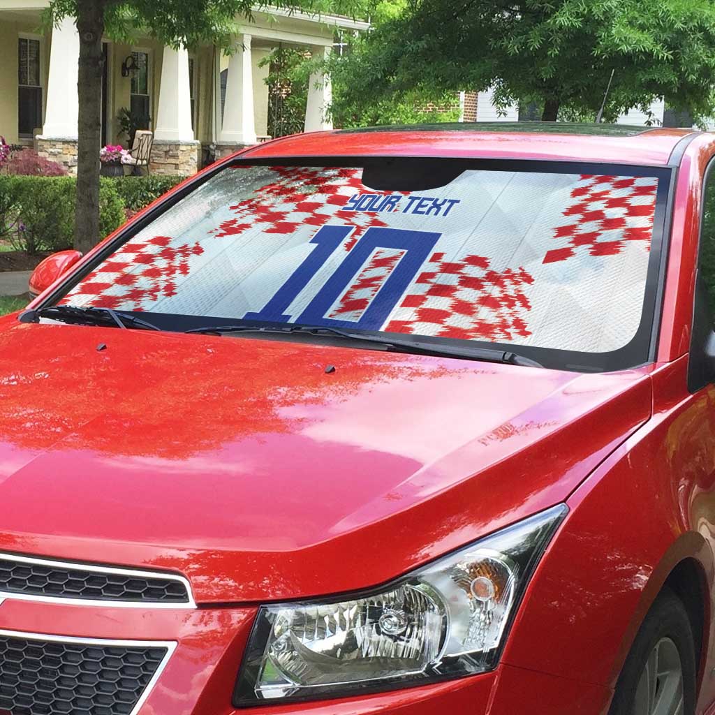 Custom Croatia Football Auto Sun Shade Kockasti-Grunge Checkers - Wonder Print Shop