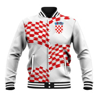 Custom Croatia Football Baseball Jacket Kockasti-Grunge Checkers - Wonder Print Shop