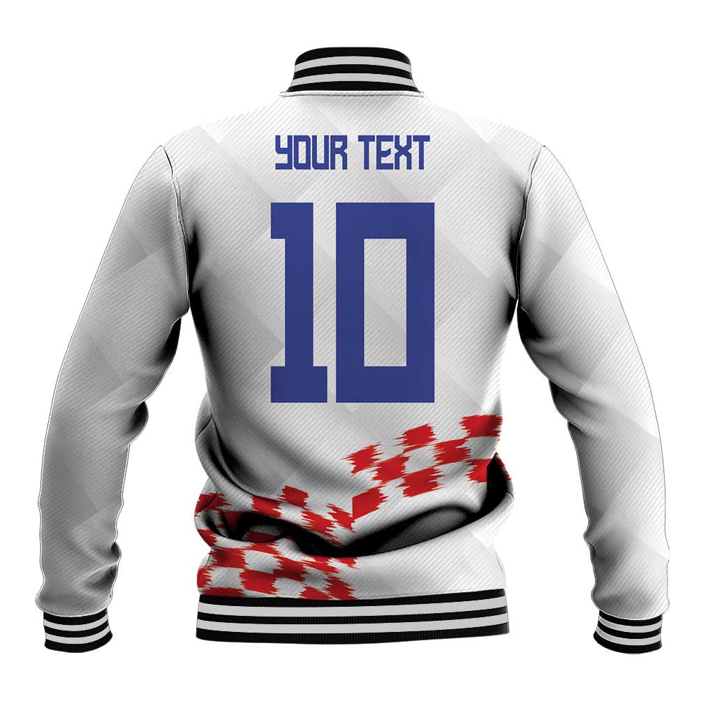 Custom Croatia Football Baseball Jacket Kockasti-Grunge Checkers - Wonder Print Shop
