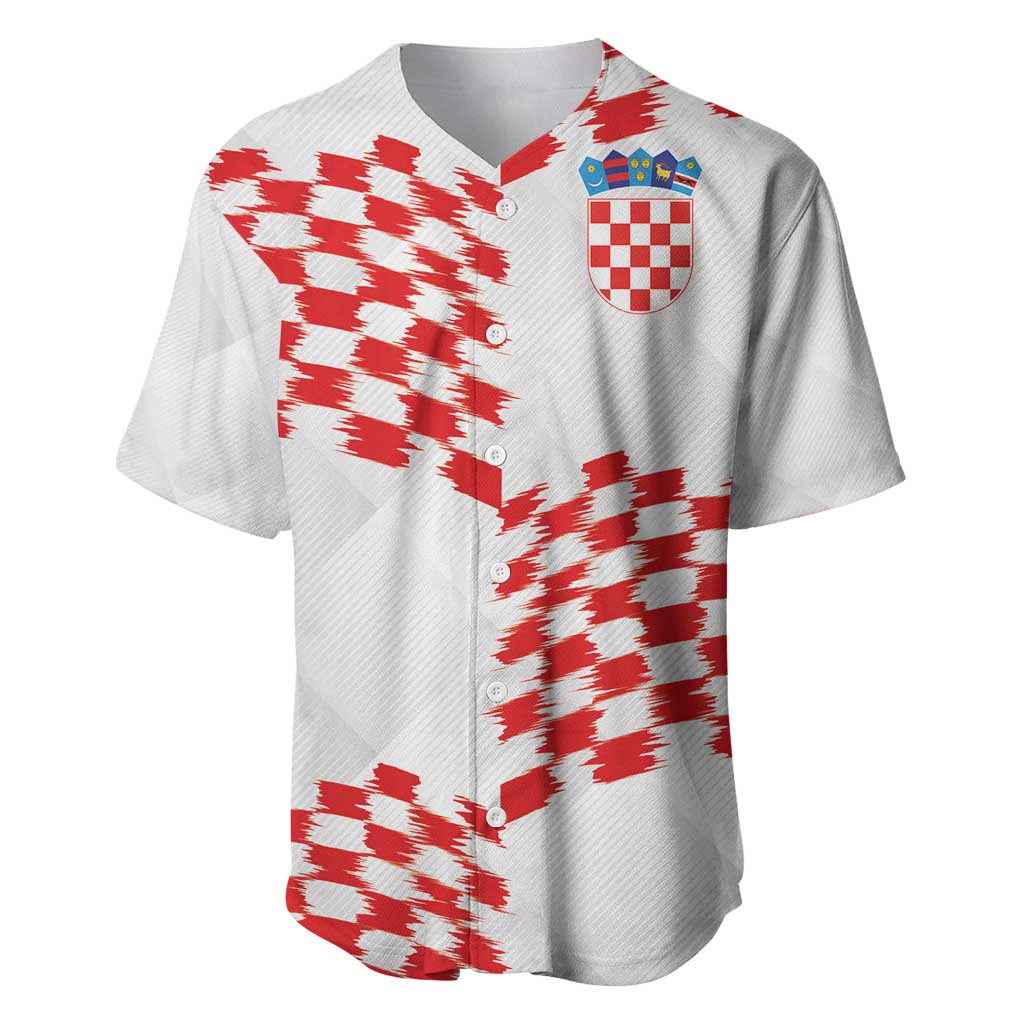 Custom Croatia Football Baseball Jersey Kockasti-Grunge Checkers - Wonder Print Shop