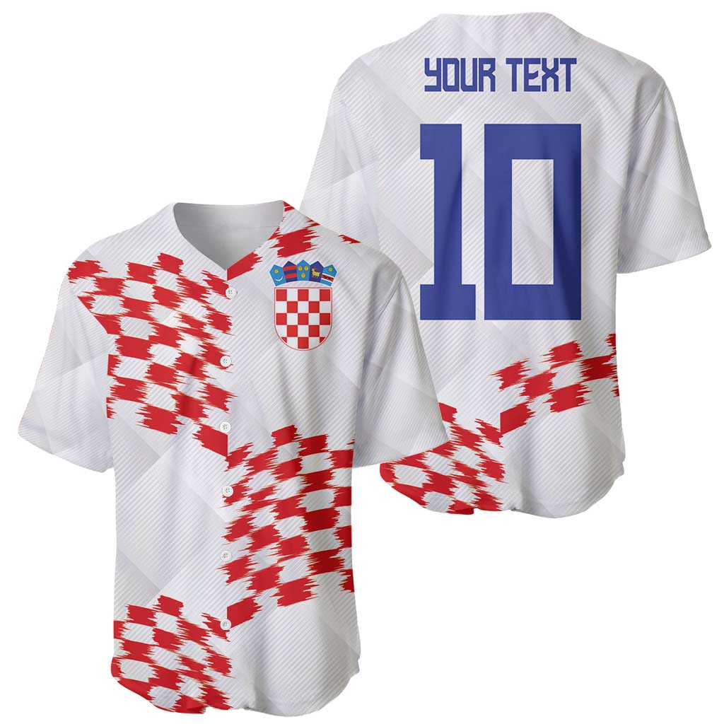 Custom Croatia Football Baseball Jersey Kockasti-Grunge Checkers - Wonder Print Shop