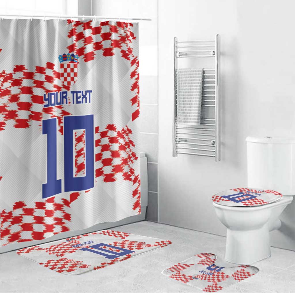 Custom Croatia Football Bathroom Set Kockasti-Grunge Checkers - Wonder Print Shop