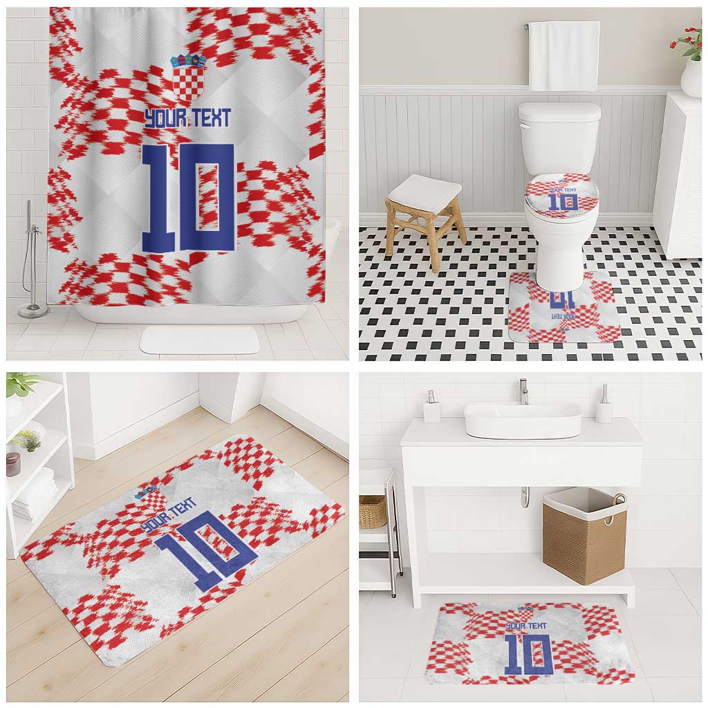 Custom Croatia Football Bathroom Set Kockasti-Grunge Checkers - Wonder Print Shop
