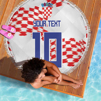 Custom Croatia Football Beach Blanket Kockasti-Grunge Checkers - Wonder Print Shop