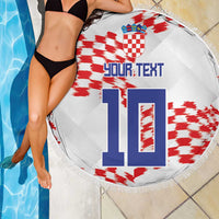 Custom Croatia Football Beach Blanket Kockasti-Grunge Checkers - Wonder Print Shop
