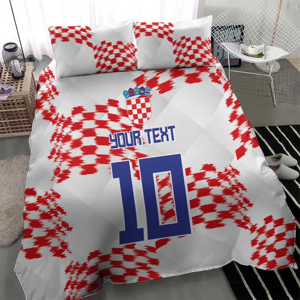 Custom Croatia Football Bedding Set Kockasti-Grunge Checkers - Wonder Print Shop