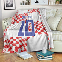 Custom Croatia Football Blanket Kockasti-Grunge Checkers - Wonder Print Shop