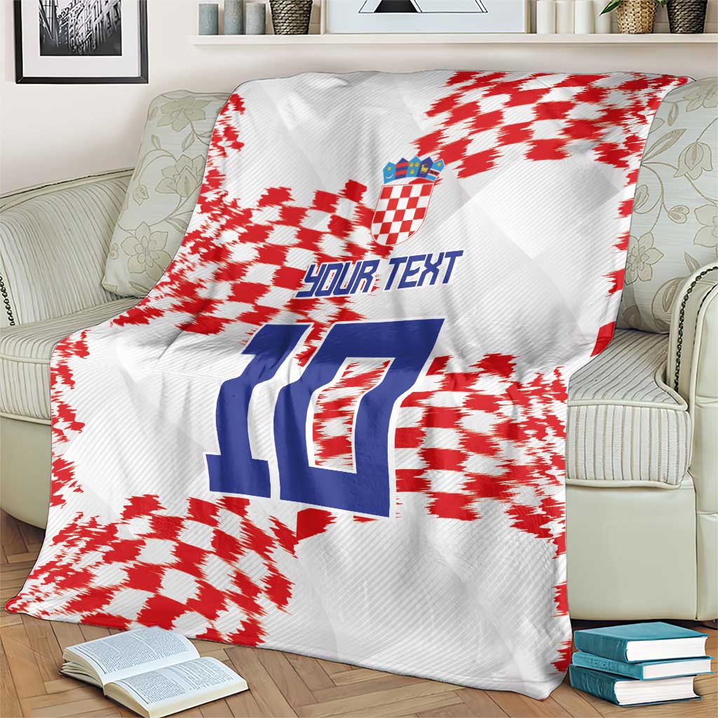Custom Croatia Football Blanket Kockasti-Grunge Checkers - Wonder Print Shop