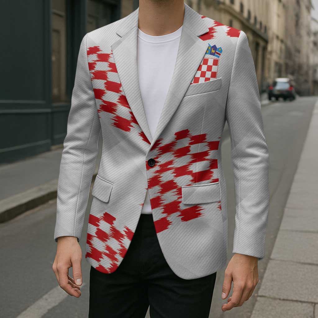 Custom Croatia Football Blazer Kockasti-Grunge Checkers - Wonder Print Shop