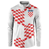 Custom Croatia Football Button Sweatshirt Kockasti-Grunge Checkers - Wonder Print Shop