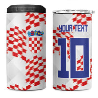Custom Croatia Football 4 in 1 Can Cooler Tumbler Kockasti-Grunge Checkers - Wonder Print Shop