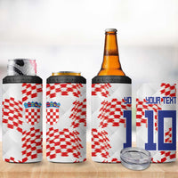 Custom Croatia Football 4 in 1 Can Cooler Tumbler Kockasti-Grunge Checkers - Wonder Print Shop