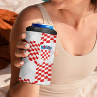 Custom Croatia Football 4 in 1 Can Cooler Tumbler Kockasti-Grunge Checkers - Wonder Print Shop