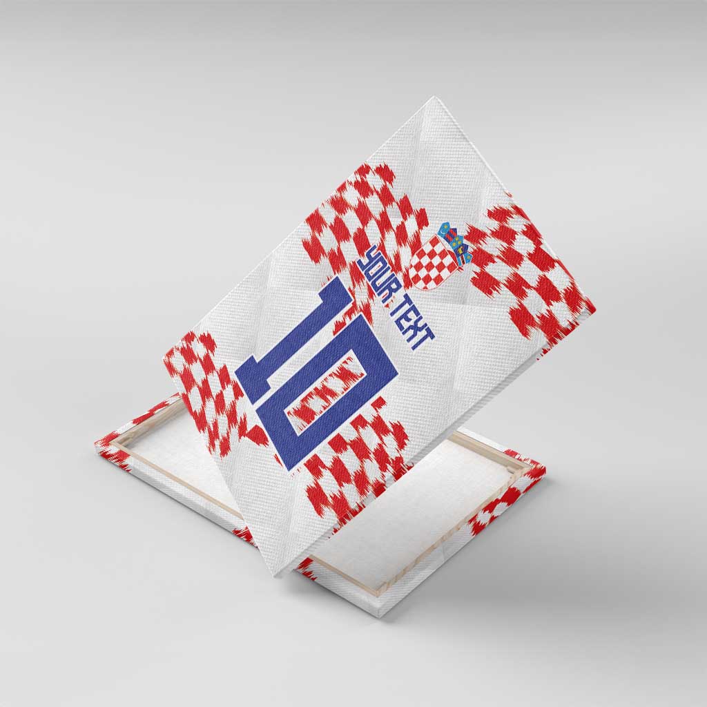 Custom Croatia Football Canvas Wall Art Kockasti-Grunge Checkers - Wonder Print Shop