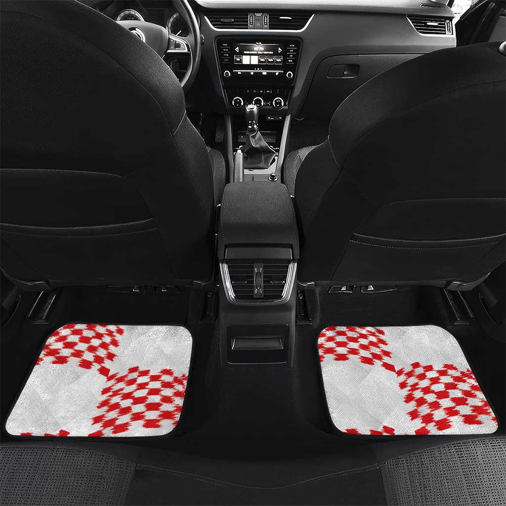 Custom Croatia Football Car Mats Kockasti-Grunge Checkers - Wonder Print Shop