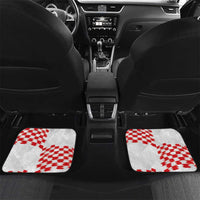 Custom Croatia Football Car Mats Kockasti-Grunge Checkers - Wonder Print Shop