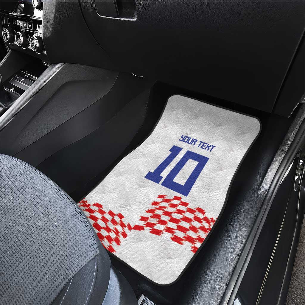 Custom Croatia Football Car Mats Kockasti-Grunge Checkers - Wonder Print Shop