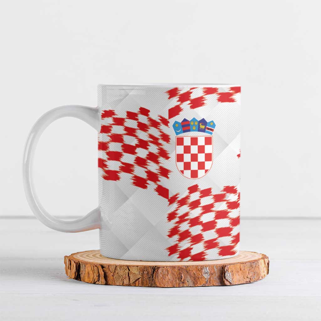Custom Croatia Football Ceramic Mug Kockasti-Grunge Checkers - Wonder Print Shop