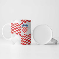 Custom Croatia Football Ceramic Mug Kockasti-Grunge Checkers - Wonder Print Shop