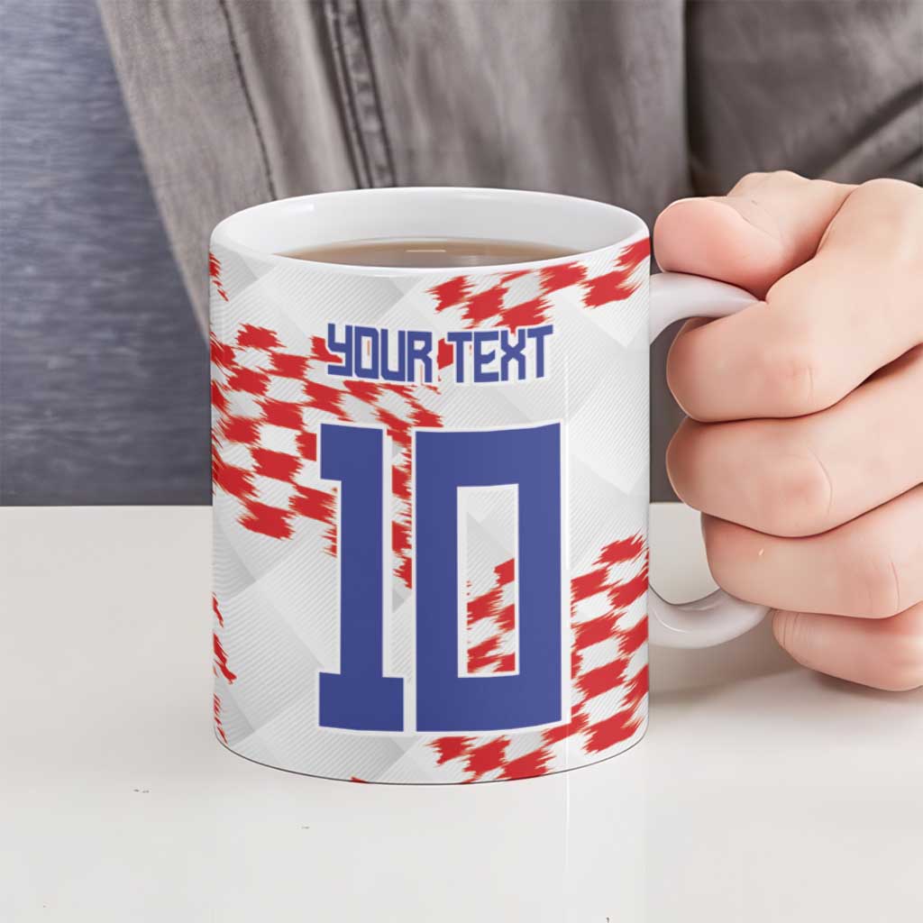 Custom Croatia Football Ceramic Mug Kockasti-Grunge Checkers - Wonder Print Shop