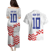 Custom Croatia Football Couples Matching Puletasi and Hawaiian Shirt Kockasti-Grunge Checkers - Wonder Print Shop