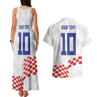 Custom Croatia Football Couples Matching Tank Maxi Dress and Hawaiian Shirt Kockasti-Grunge Checkers - Wonder Print Shop