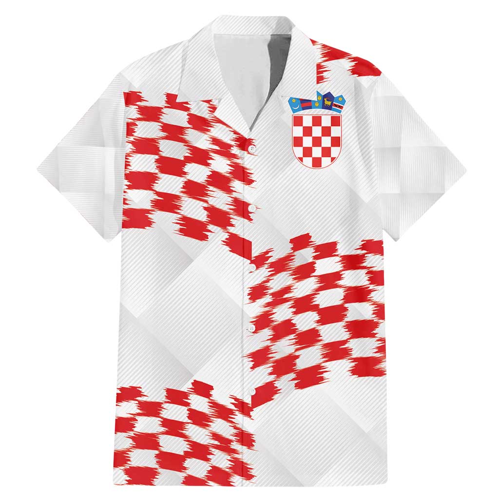 Custom Croatia Football Family Matching Mermaid Dress and Hawaiian Shirt Kockasti-Grunge Checkers - Wonder Print Shop