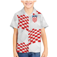 Custom Croatia Football Family Matching Mermaid Dress and Hawaiian Shirt Kockasti-Grunge Checkers - Wonder Print Shop