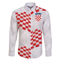 Custom Croatia Football Family Matching Off The Shoulder Long Sleeve Dress and Hawaiian Shirt Kockasti-Grunge Checkers - Wonder Print Shop