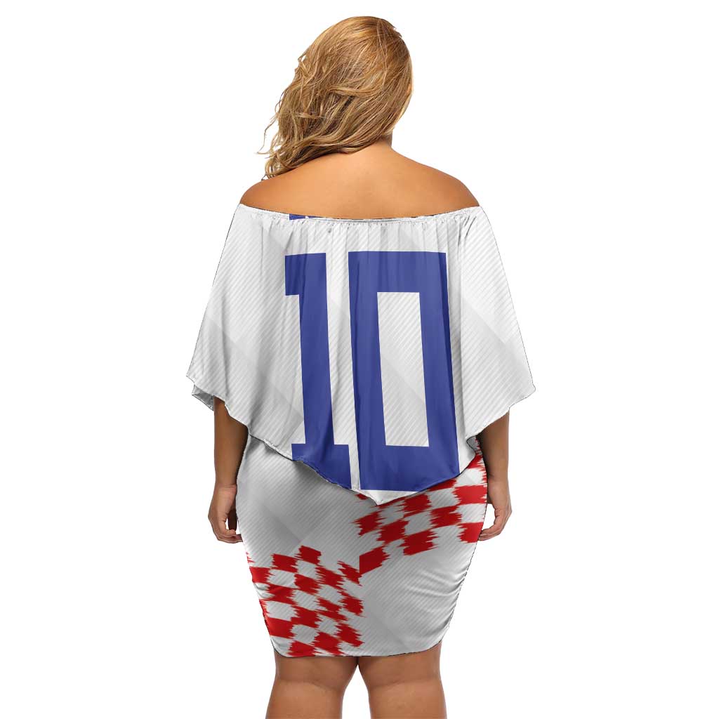 Custom Croatia Football Family Matching Off Shoulder Short Dress and Hawaiian Shirt Kockasti-Grunge Checkers - Wonder Print Shop