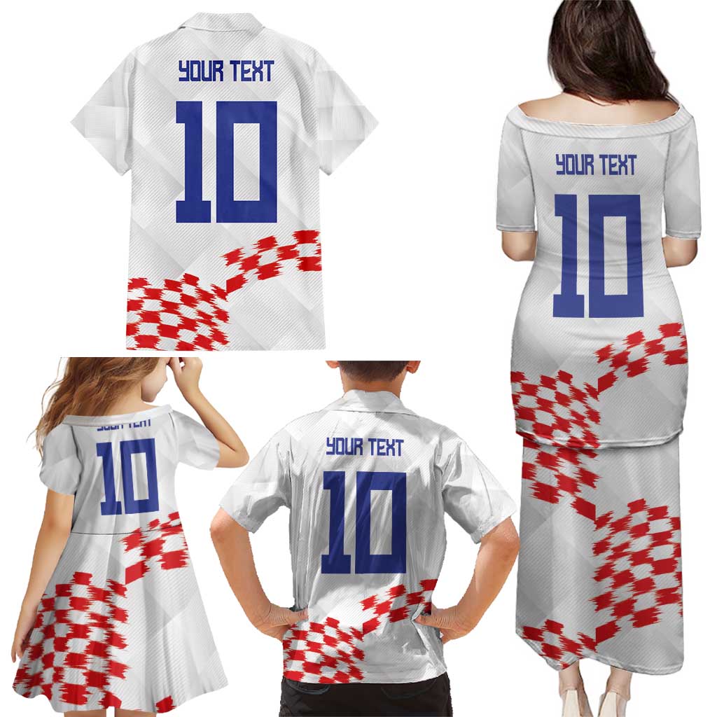 Custom Croatia Football Family Matching Puletasi and Hawaiian Shirt Kockasti-Grunge Checkers - Wonder Print Shop
