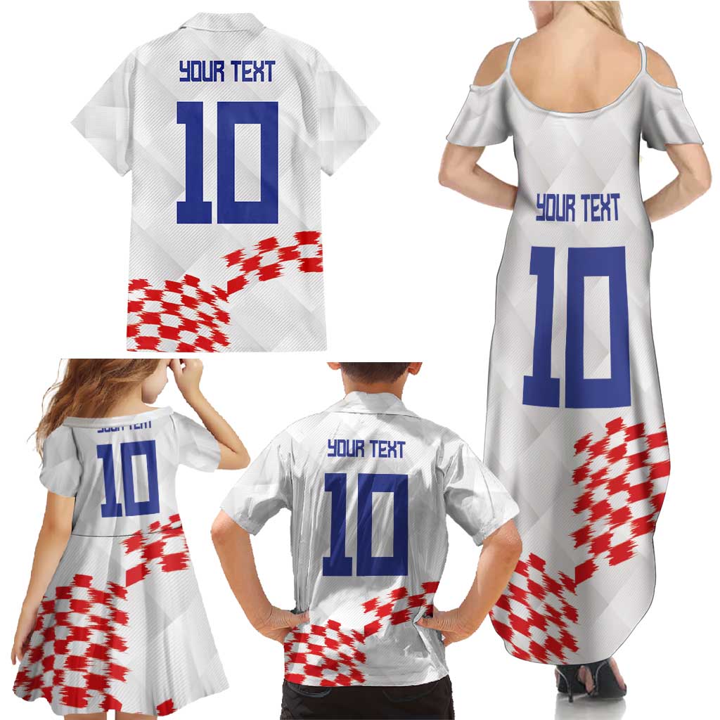 Custom Croatia Football Family Matching Summer Maxi Dress and Hawaiian Shirt Kockasti-Grunge Checkers - Wonder Print Shop