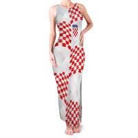 Custom Croatia Football Family Matching Tank Maxi Dress and Hawaiian Shirt Kockasti-Grunge Checkers - Wonder Print Shop