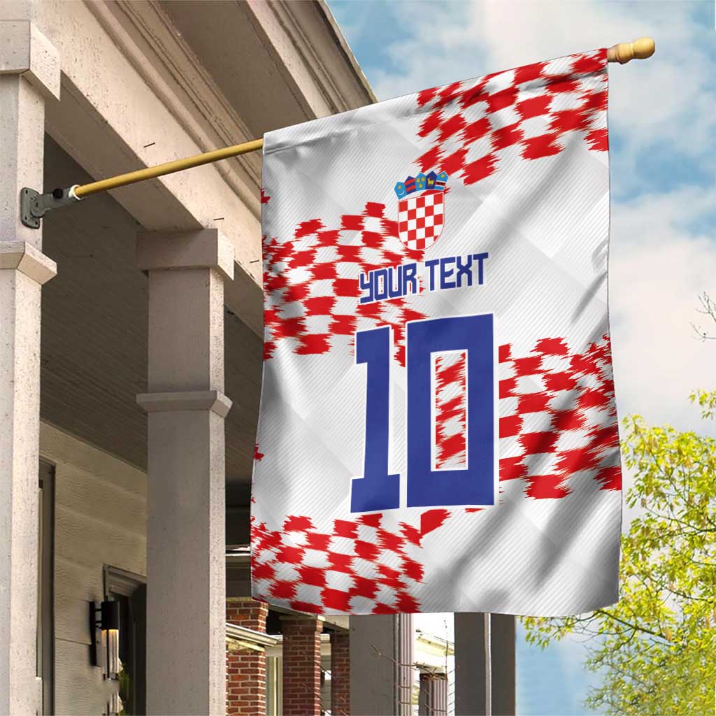 Custom Croatia Football Garden Flag Kockasti-Grunge Checkers - Wonder Print Shop