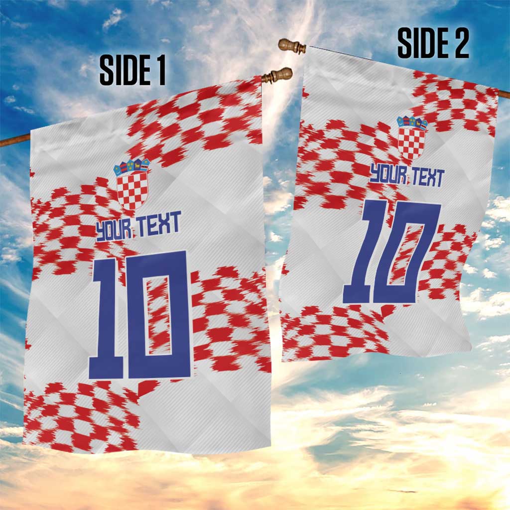 Custom Croatia Football Garden Flag Kockasti-Grunge Checkers - Wonder Print Shop