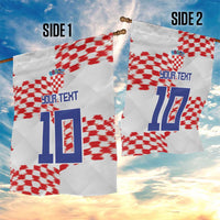 Custom Croatia Football Garden Flag Kockasti-Grunge Checkers - Wonder Print Shop
