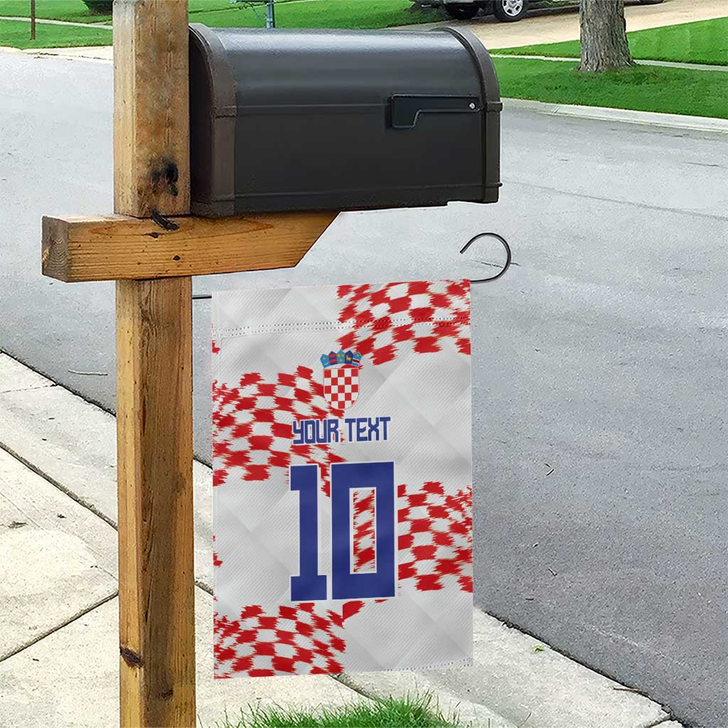 Custom Croatia Football Garden Flag Kockasti-Grunge Checkers - Wonder Print Shop
