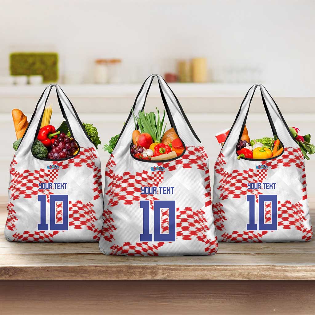 Custom Croatia Football Grocery Bag Kockasti-Grunge Checkers - Wonder Print Shop