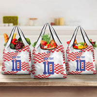 Custom Croatia Football Grocery Bag Kockasti-Grunge Checkers - Wonder Print Shop