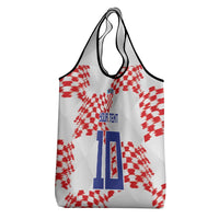 Custom Croatia Football Grocery Bag Kockasti-Grunge Checkers - Wonder Print Shop