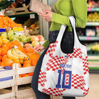 Custom Croatia Football Grocery Bag Kockasti-Grunge Checkers - Wonder Print Shop