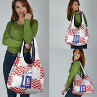 Custom Croatia Football Grocery Bag Kockasti-Grunge Checkers - Wonder Print Shop