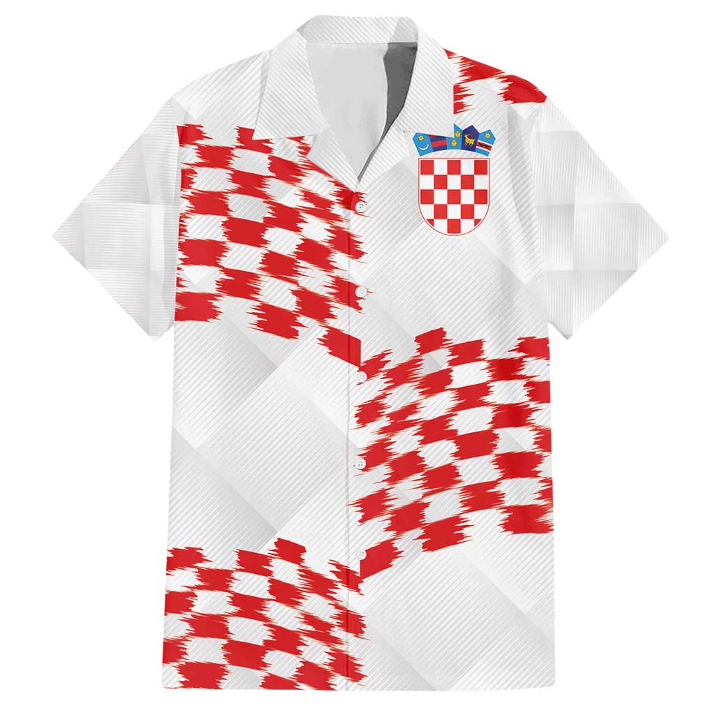 Custom Croatia Football Hawaiian Shirt Kockasti-Grunge Checkers - Wonder Print Shop