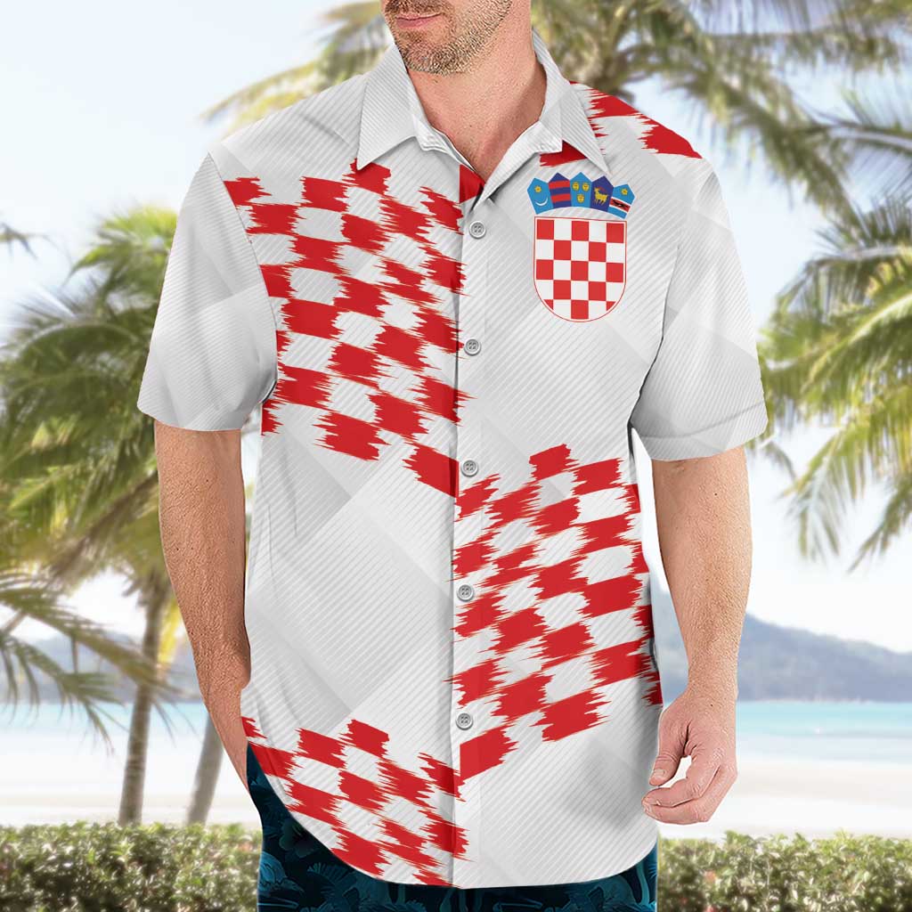 Custom Croatia Football Hawaiian Shirt Kockasti-Grunge Checkers - Wonder Print Shop
