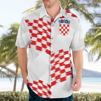 Custom Croatia Football Hawaiian Shirt Kockasti-Grunge Checkers - Wonder Print Shop