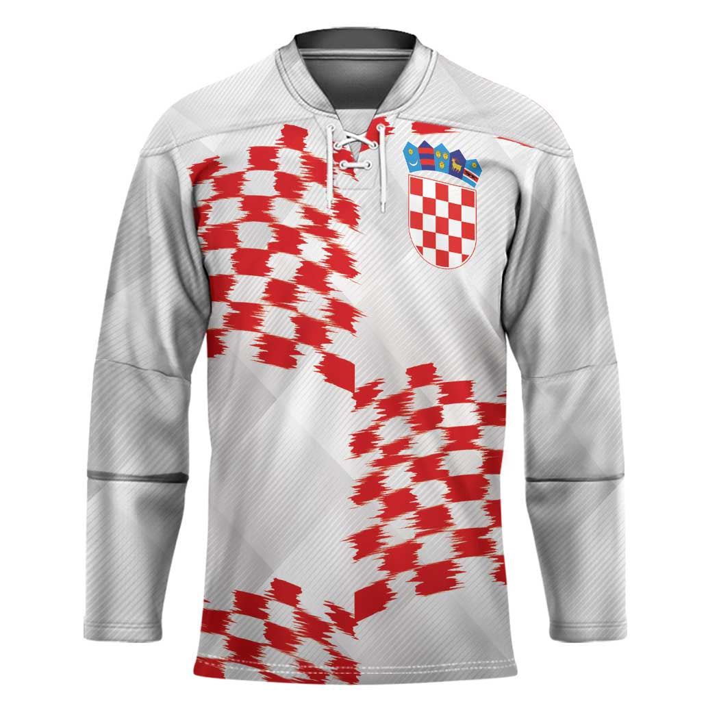 Custom Croatia Football Hockey Jersey Kockasti-Grunge Checkers - Wonder Print Shop