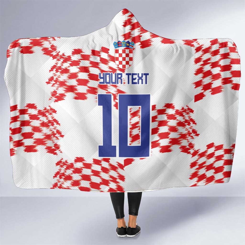Custom Croatia Football Hooded Blanket Kockasti-Grunge Checkers - Wonder Print Shop