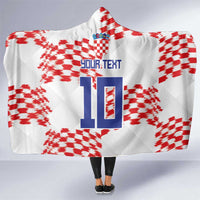 Custom Croatia Football Hooded Blanket Kockasti-Grunge Checkers - Wonder Print Shop