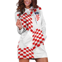 Custom Croatia Football Hoodie Dress Kockasti-Grunge Checkers - Wonder Print Shop